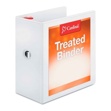 Cardinal Brands Cardinal  Treated ClearVue Locking Slant-D Ring Binder, 5" Capacity, White 32150